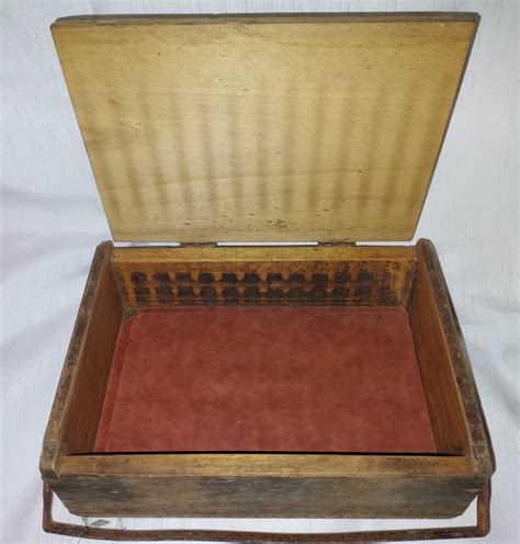 antique metal banded dovetailed cigar box|Antique Cigar Box for sale .